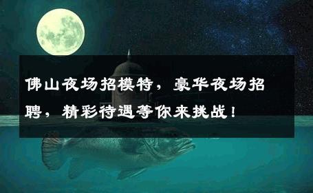 佛山夜场招模特，豪华夜场招聘，精彩待遇等你来挑战！