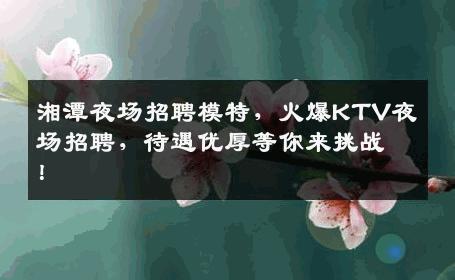 湘潭夜场招聘模特，火爆KTV夜场招聘，待遇优厚等你来挑战！