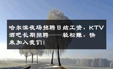 哈尔滨夜场招聘日结工资，KTV酒吧长期招聘——轻松赚，快来加入我们！