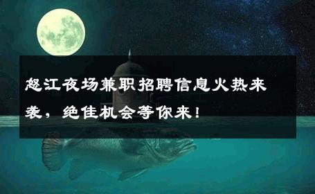 怒江夜场兼职招聘信息火热来袭，绝佳机会等你来！