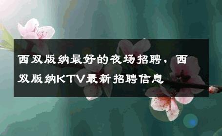 西双版纳最好的夜场招聘，西双版纳KTV最新招聘信息