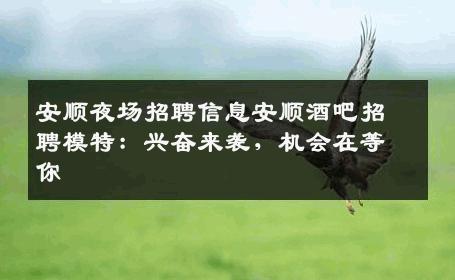 安顺夜场招聘信息安顺酒吧招聘模特：兴奋来袭，机会在等你