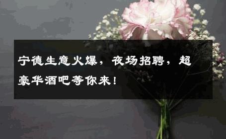 宁德生意火爆，夜场招聘，超豪华酒吧等你来！
