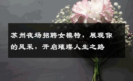 苏州夜场招聘女模特，展现你的风采，开启璀璨人生之路