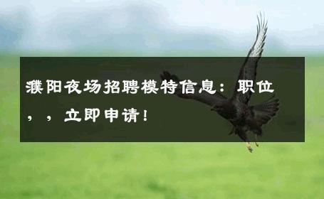 濮阳夜场招聘模特信息：职位，，立即申请！