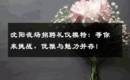 沈阳夜场招聘礼仪模特：等你来挑战，优雅与魅力并存！