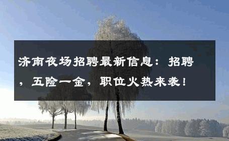 济南夜场招聘最新信息：招聘，五险一金，职位火热来袭！