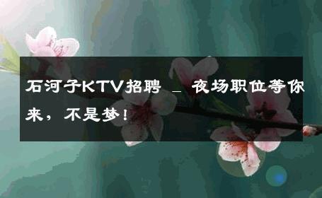 石河子KTV招聘 _ 夜场职位等你来，不是梦！