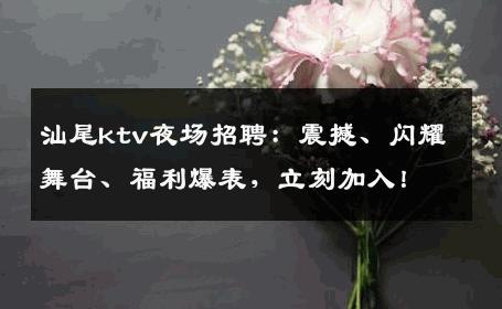 汕尾ktv夜场招聘：震撼、闪耀舞台、福利爆表，立刻加入！