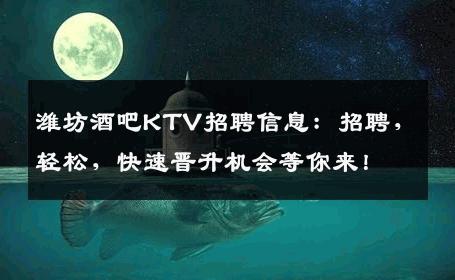 潍坊酒吧KTV招聘信息：招聘，轻松，快速晋升机会等你来！