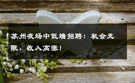 苏州夜场中低端招聘：机会无限，收入高涨！