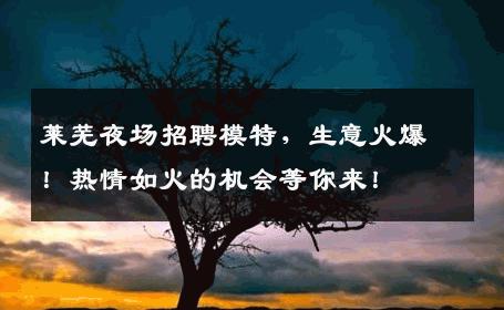 莱芜夜场招聘模特，生意火爆！热情如火的机会等你来！