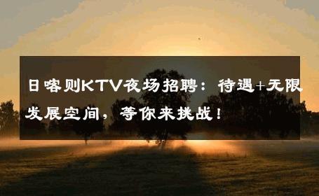 日喀则KTV夜场招聘：待遇+无限发展空间，等你来挑战！