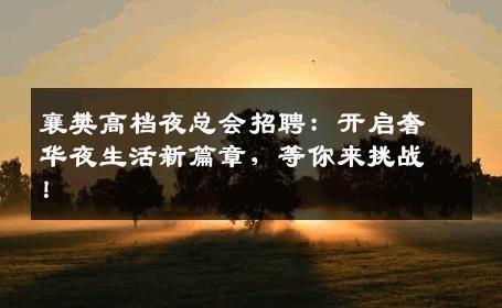 襄樊高档夜总会招聘：开启奢华夜生活新篇章，等你来挑战！