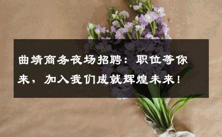 曲靖商务夜场招聘：职位等你来，加入我们成就辉煌未来！