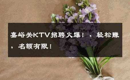 嘉峪关KTV招聘火爆！，轻松赚，名额有限！