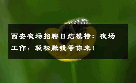 西安夜场招聘日结模特：夜场工作，轻松赚钱等你来！