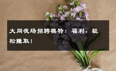 大同夜场招聘模特：福利，轻松赚取！