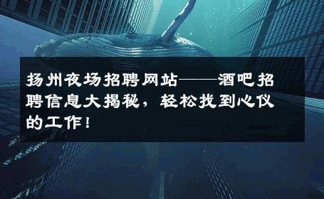 扬州夜场招聘网站——酒吧招聘信息大揭秘，轻松找到心仪的工作！