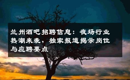 兰州酒吧招聘信息：夜场行业热潮来袭，独家报道揭示岗位与应聘要点