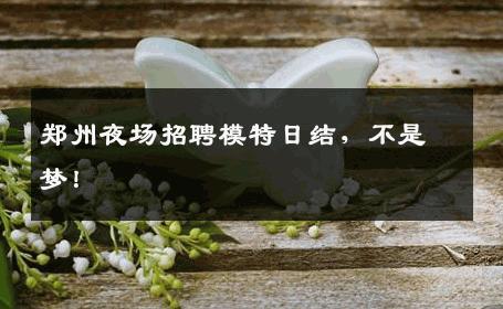 郑州夜场招聘模特日结，不是梦！