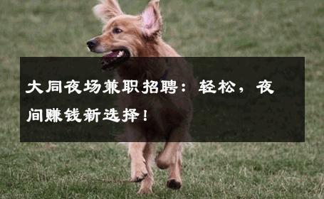 大同夜场兼职招聘：轻松，夜间赚钱新选择！