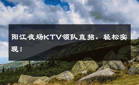阳江夜场KTV领队直招，轻松实现！
