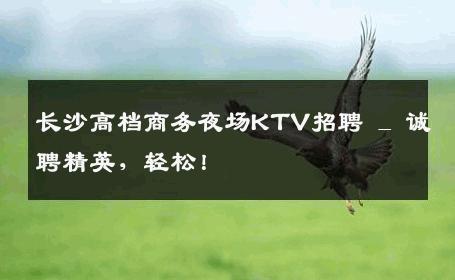 长沙高档商务夜场KTV招聘 _ 诚聘精英，轻松！