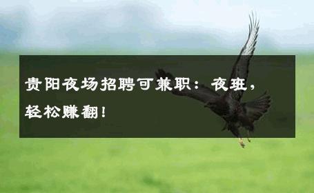 贵阳夜场招聘可兼职：夜班，轻松赚翻！