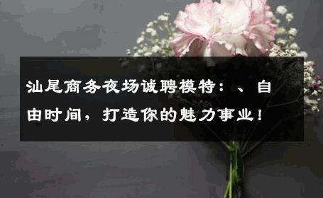 汕尾商务夜场诚聘模特：、自由时间，打造你的魅力事业！