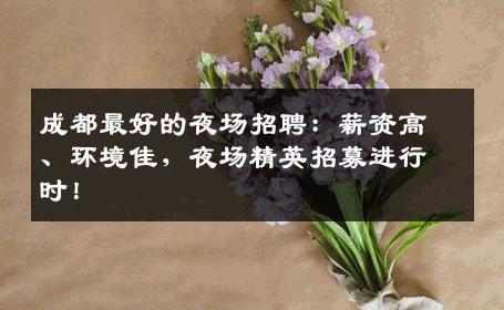 成都最好的夜场招聘：薪资高、环境佳，夜场精英招募进行时！