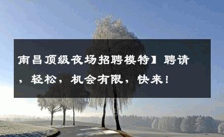 南昌顶级夜场招聘模特】聘请，轻松，机会有限，快来！