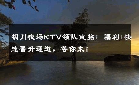 铜川夜场KTV领队直招！福利+快速晋升通道，等你来！