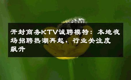 开封商务KTV诚聘模特：本地夜场招聘热潮再起，行业关注度飙升