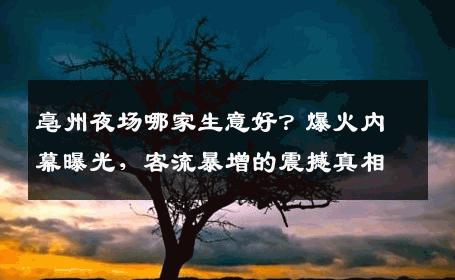 亳州夜场哪家生意好？爆火内幕曝光，客流暴增的震撼真相