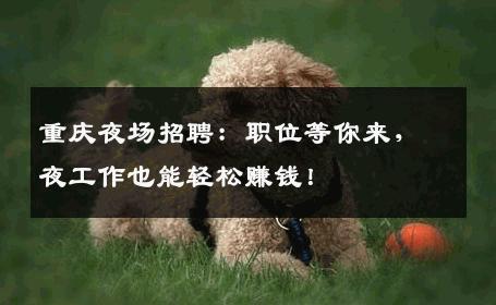 重庆夜场招聘：职位等你来，夜工作也能轻松赚钱！