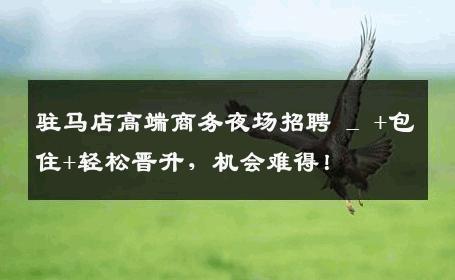 驻马店高端商务夜场招聘 _ +包住+轻松晋升，机会难得！