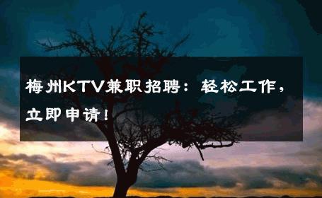 梅州KTV兼职招聘：轻松工作，立即申请！
