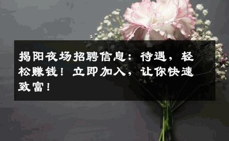 揭阳夜场招聘信息：待遇，轻松赚钱！立即加入，让你快速致富！