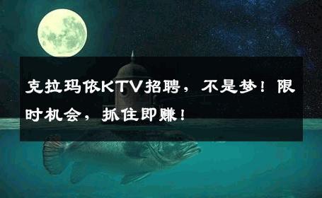 克拉玛依KTV招聘，不是梦！限时机会，抓住即赚！