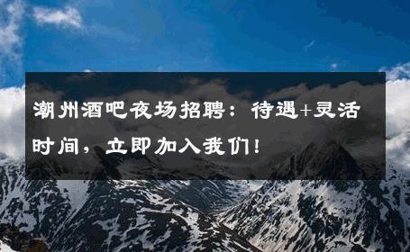 潮州酒吧夜场招聘：待遇+灵活时间，立即加入我们！