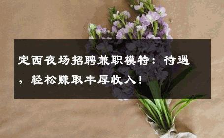 定西夜场招聘兼职模特：待遇，轻松赚取丰厚收入！