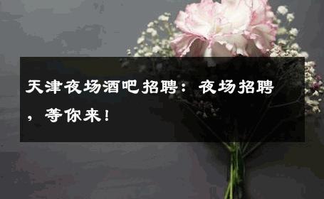 天津夜场酒吧招聘：夜场招聘，等你来！