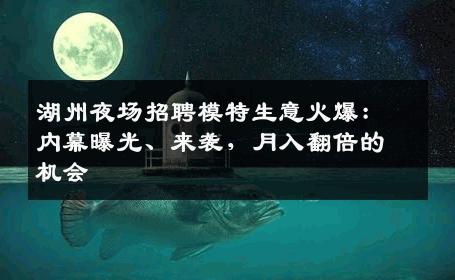 湖州夜场招聘模特生意火爆：内幕曝光、来袭，月入翻倍的机会