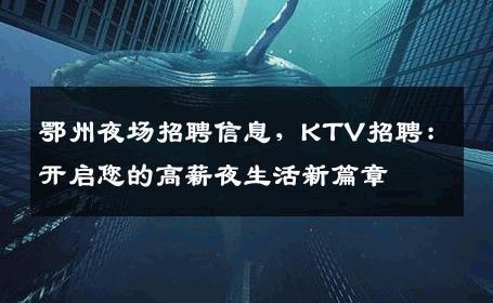 鄂州夜场招聘信息，KTV招聘：开启您的高薪夜生活新篇章