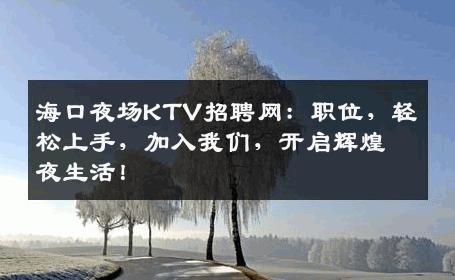 海口夜场KTV招聘网：职位，轻松上手，加入我们，开启辉煌夜生活！