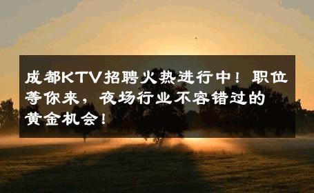 成都KTV招聘火热进行中！职位等你来，夜场行业不容错过的黄金机会！