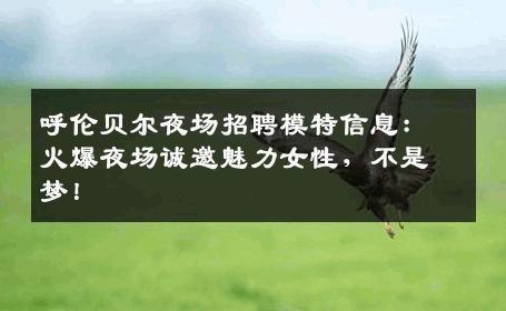 呼伦贝尔夜场招聘模特信息：火爆夜场诚邀魅力女性，不是梦！