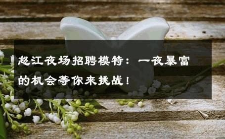 怒江夜场招聘模特：一夜暴富的机会等你来挑战！