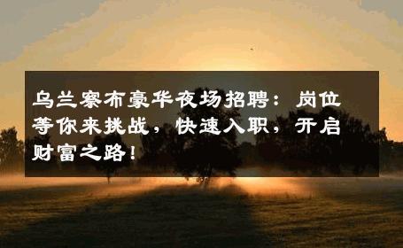 乌兰察布豪华夜场招聘：岗位等你来挑战，快速入职，开启财富之路！